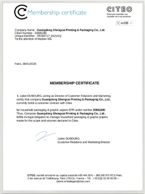 French Packaging Certificate