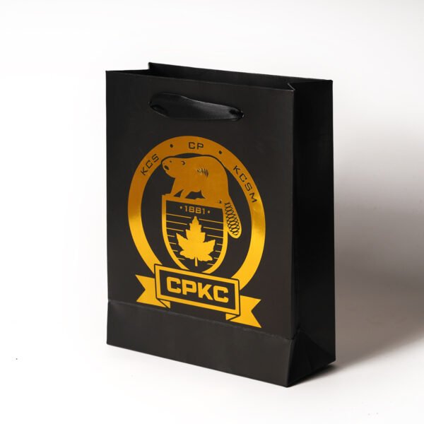 Wholesale Custom Printed Brand Logo Design Promotion Luxury Clothing Retail Gift Shopping Black shopping Paper Bag With Handle - 图片 4