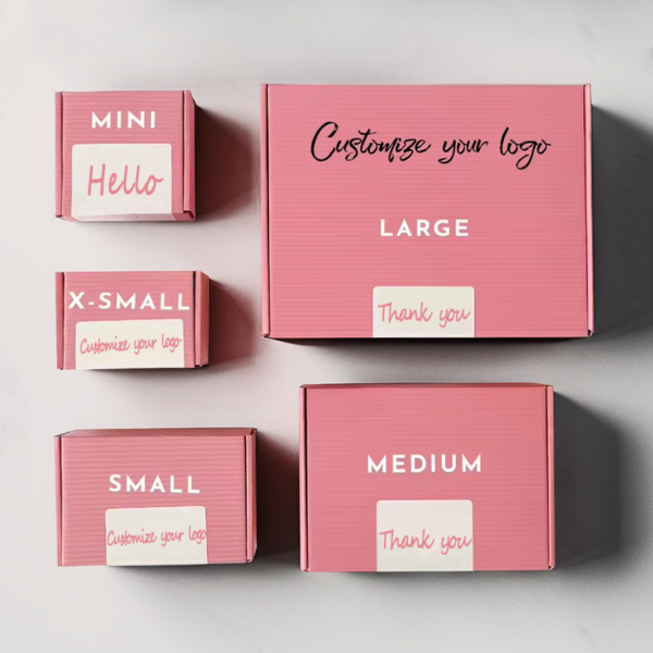 Eco-Friendly Custom Printed pink shipping box