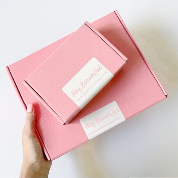 Eco-Friendly Custom Printed pink shipping box - 图片 3