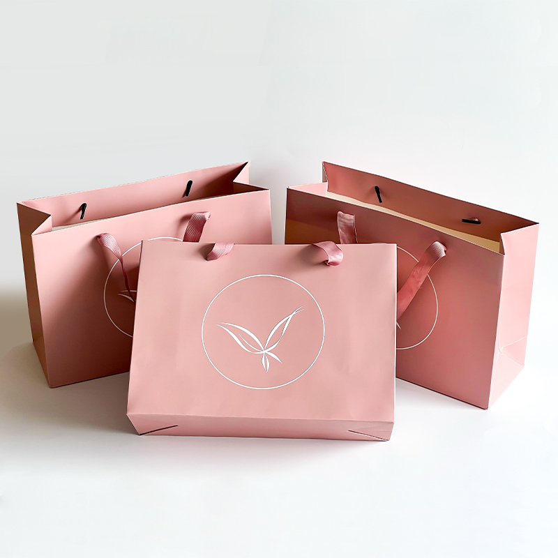 Custom Pink Luxury Paper Bags — Modern Minimalism with a Refined Touch