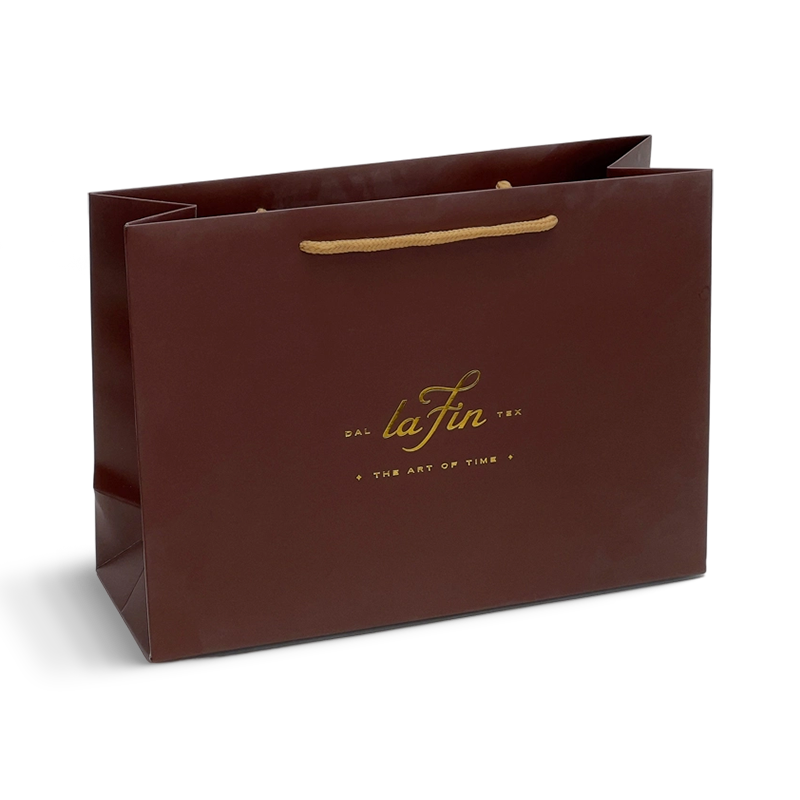 Vintage Luxe Dark Brown & Gold Custom Gift Bag