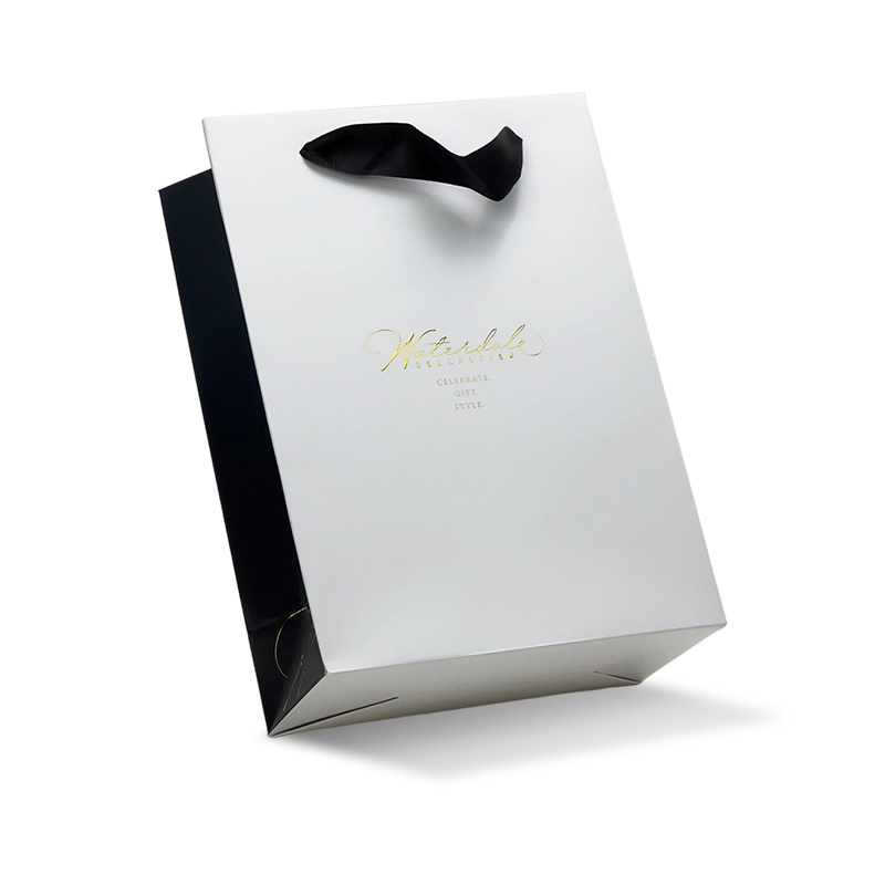 Sophisticated Dark Gray Corporate Custom Gift Bag